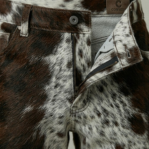 Pantalones Cortos de Cuero Vacuno Auténtico para Hombre, Hechos a Mano, con Estampado Animal Natural, Peludos, Moda Veraniega, Estilo Urbano, Diseño Casual - Product Image 5