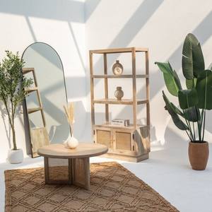 Librería de Madera Vandana Altis Sereno, Mueble de Almacenamiento Minimalista de Madera Sólida Moderna - Product Image 3