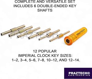 PRAZTECH ®   Kit d'outils de démontage du ressort de montre |   6 clés à double extrémité (12 tailles) |   Outil de démontage de moyeu de montre - Product Image 3