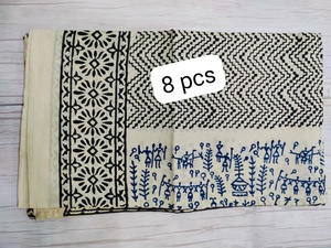 Sarongs de Algodón Hechos a Mano con Estampado de Bloques Indios Bagru Dabu para Mujer, Precio Económico, Venta al por Mayor, Pareos, Sarongs Largos - Product Image 6