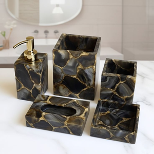 <b>Bathroom</b> <b>Accessories</b> Five-piece <b>Set</b> Resin Waterproof Eco-Friendly Luxury Easy Clean Modern Customized Shape Sheeri Handicrafts - Product Image 6
