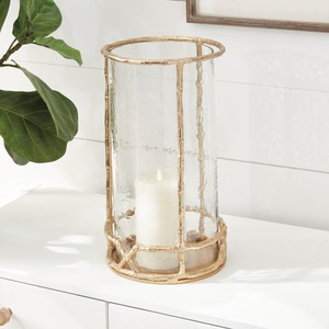 Portavelas de Latón Dorado Hecho a Mano de Primera Calidad con Cristal Personalizable para Decoración del Hogar, Navidad y Pascua - Product Image 2