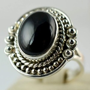 Black Onyx <b>Ring</b> 925 Sterling <b>Silver</b> Handmade Promise <b>Ring</b> for Women Oval Gemstone <b>Statement</b> <b>Ring</b> Gift July Birthstone Month - Product Image 4