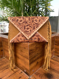 Nuevo diseño, de cuero bolso cruzado con flecos de ante con herramientas a mano, bolso de sobre multifuncional para mujer, bolsos de mano de cuero genuino - Product Image 3