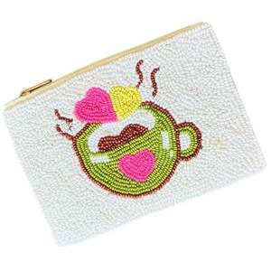 Personalized Seed Beads Embroidery Coin <b>Purse</b> Gift Collection <b>Cute</b> Handmade Beaded Coin Pouch With Floral Embroidery Design - Product Image 2