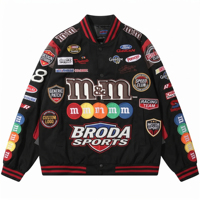 Vente en gros 2026 – Meilleur patch brodé moto rétro personnalisé OEM de haute qualité, respirant, grande taille, été/hiver, course Nascar