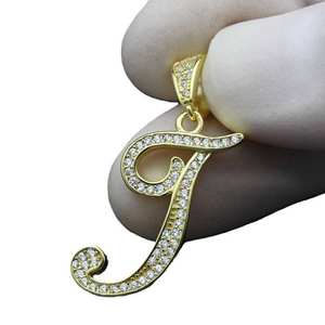 Collar con Letras del Alfabeto en Plata de Ley 925 con Diamantes Moissanite, Estilo Iced Out, Venta al por Mayor y a Precio Económico - Product Image 5