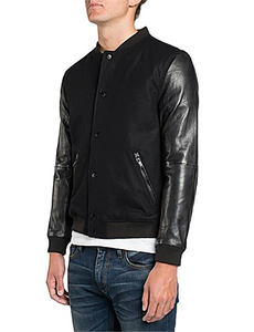 Chaqueta Varsity para Hombre, de Cuero de Oveja Auténtico, con Parches Bordados, Chaqueta de Béisbol para Hombre, de Cuero de Oveja - Product Image 6
