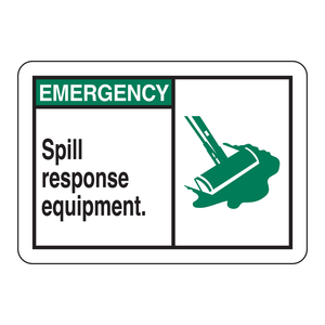 Panneau de signalisation d'urgence Brady pour interventions en cas de déversement - Panneau de signalisation routière en PVC pour la sécurité industrielle et en laboratoire, utilisation en extérieur - Product Image 1