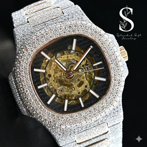 Montres en acier de luxe personnalisées, montres entièrement serties de diamants, montre en moissanite VVS pour hommes, provenant d'un fournisseur indien - Product Image 1