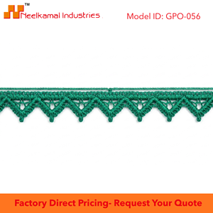 Dentelle fantaisie géométrique guipure vert émeraude 10 mm, écologique, personnalisable, OEM disponible, emballage de 20 mètres, pour bandeaux et poupées - Product Image 6