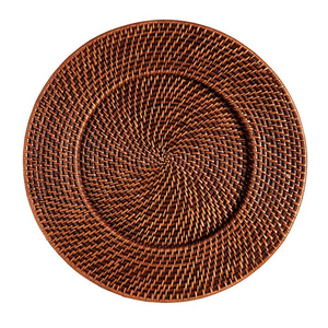 Custom Logo Black Round Rattan <b>Placemat</b> Natural <b>Wicker</b> Braided Table Mat Boho Chargers For Wedding Dining Table Decoration - Product Image 4
