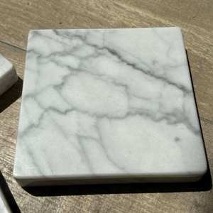 Luxury Natural <b>Marble</b> <b>Coaster</b> Set White Grey Stone Pattern Elegant Drink <b>Coasters</b> for Decorative Home Office Table and Surface - Product Image 4