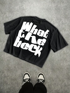 T-shirt en coton délavé premium, coupe oversize, poids lourd, style streetwear, vêtement vierge - Product Image 2