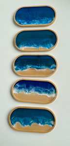 Plateau de service en bois au design luxueux, plateau de service personnalisé en résine époxy et bois, plateau de service décoratif - Product Image 3