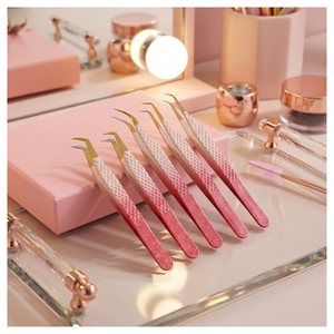 Salon Grade <b>Lash</b> Tweezers Fiber Tip Eyelash Tweezer Volume Fan and Classic <b>Lash</b> Tool Eyelash Extension Tweezer stainless steel - Product Image 1