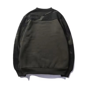 Sudadera de moda para hombre con paneles de camuflaje, verde oliva, de algodón, cuello redondo, de alta calidad, estilo streetwear, venta al por mayor 2026 - Product Image 2