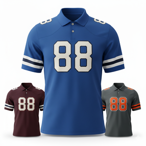 Polo de football américain personnalisé Elite : Uniforme d'équipe professionnel en sergé cousu – Équipement de club durable et anti-humidité - Product Image 4