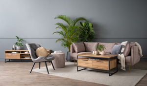 Contemporary <b>Round</b> Upholstered Pouf for Living Room Seating and Footrest - Product Image 6