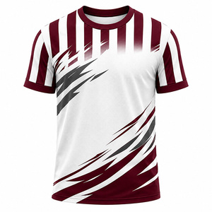 Camiseta de Fútbol Personalizada al por Mayor para Hombre, Sublimada, con Rayas, de Secado Rápido, Transpirable, de Manga Corta, para Equipos Deportivos - Product Image 6
