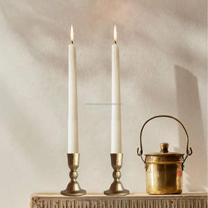 Porte-bougie en forme de piliers en métal doré pour la décoration de la maison, du jardin, des mariages, de la Saint-Valentin - Durable et fait à la main - Product Image 4