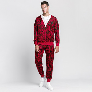 Men Athletic Tracksuit <b>Set</b> Zipper Jacket and Jogger Pants Sportswear - Product Image 5