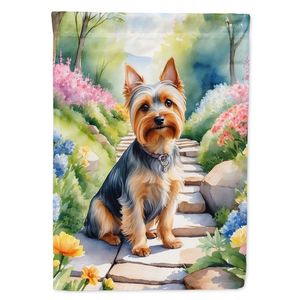 Silky Terrier Spring Path Garden Flag Boîte aux lettres multicolore Bannière de cour décorative pour Patio Artwork et parterres de fleurs Petite taille - Product Image 1