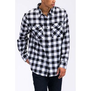 Camicie a maniche lunghe in flanella a quadri da uomo, vestibilità regular - Product Image 3