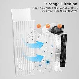 Purificatore d'Aria HEPA per Piccoli Ambienti, per Casa, Ufficio, Camera da Letto, Modello da Scrivania Senza Adattatore, Efficace nell'Eliminare Polline, Polvere e Odori - Product Image 3