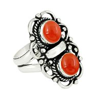 Bague élégante vintage en argent sterling 925 avec sertissage clos en pierre de cornaline véritable en forme de poire, pour la vente en gros et les occasions festives