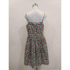 ชุดเดรสลำลองลายดอกไม้สไตล์โบฮีเมียนสำหรับผู้หญิง สายเดี่ยวทรงหลวม ชุดมินิเดรสฤดูร้อน - Product Image 3