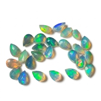 Opale d'Éthiopie blanche naturelle, forme poire 7x5mm, taille facetée, opale Welo multi-feu non chauffée, qualité AAA, vente en gros pour la fabrication de bijoux