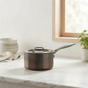 Handmade Saucepan with Lid Titanium Clad Stainless Steel Non-Stick Interior <b>Induction</b> Cooker Sauce <b>Pans</b> - Product Image 1