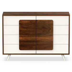 ตู้เก็บของแบบตั้งพื้น Mayrone Modern สีน้ำตาลเมเปิลและสีฟรอสตี้ ตู้ลิ้นชักขนาดใหญ่ สไตล์ไม้แผ่น - Product Image 5