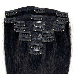 Meilleur clip dans les cheveux humains extensions de cheveux bruts de haute qualité soyeux cheveux raides et lisses du vendeur Vietnam - Product Image 1
