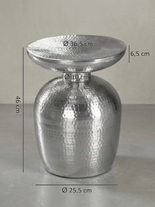 Mesa de Centro Redonda Moderna Design Whisper con Acabado de Metal Martillado, 42 cm de Diámetro, Muebles Contemporáneos para Sala de Estar - Product Image 3