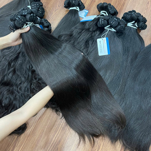 Extensiones de cabello humano 100% sin procesar, lisas y onduladas, con trama doble de alta calidad. - Product Image 1
