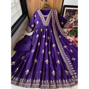 Robe et dupatta en polyester de créateur pour tenue de soirée, salwar kameez élégant - Product Image 2