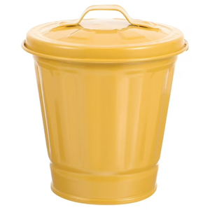 Poubelle de recyclage en métal au design innovant avec poignée et couvercle, utilisable pour plusieurs types de déchets, couleur blanche - Product Image 4