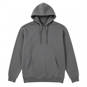 Fabricante de sudaderas con logotipo personalizado para hombre, ropa urbana, algodón grueso y poliéster, 450 gsm, sudaderas negras unisex. - Product Image 4