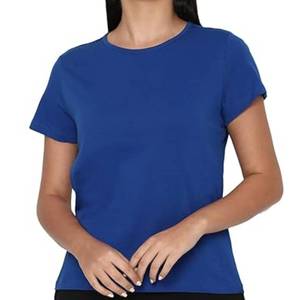 <b>Women</b> V-neck Short Sleeve T-shirt 100% Polyester Quick Dry Solid Color Casual Wear Regular Fit All Seasons Knitted Fabric - Product Image 6