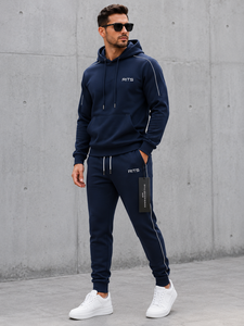 Conjunto Deportivo con Capucha para Hombre RITS, Negro, Manga Larga, Color Sólido, Ropa Casual, Bolsillos Laterales, Cierre con Cordón, Estilo Invernal, 100% - Product Image 4
