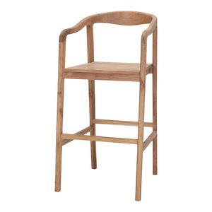 Chaise de bar en teck massif de luxe, tabouret haut pour la maison, la cuisine, le bar, le café, le restaurant, mobilier commercial, qualité d'exportation - Product Image 1