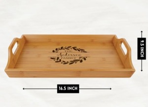 Bandeja de madera para servir, estilo moderno, superficie lisa, diseño robusto, adecuada para servir bebidas, aperitivos, comidas, decoración del hogar - Product Image 3