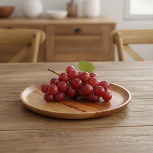 Plato de madera para servir, vajilla de alta calidad, plato base de madera para uso doméstico. - Product Image 3