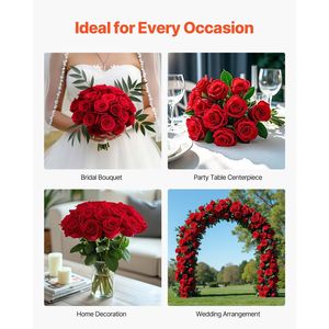 Fiori Artificiali in Schiuma Rossa Realistici, 60 Pezzi, Rose Finte per Bouquet da Sposa Fai-da-Te - Product Image 6