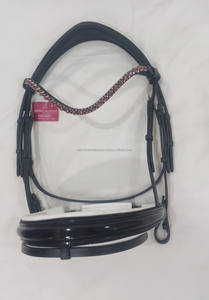 Bride de cheval anatomique de haute qualité bandeau de nez verni en cuir véritable-directement du fabricant/grossiste - Product Image 4