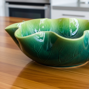 ชามเซรามิคลายใบไม้สีน้ำเงินทันสมัย สำหรับเสิร์ฟผลไม้ ขนม ของว่าง ภาชนะตกแต่งโต๊ะอาหาร สวยงาม เหมาะสำหรับใช้ในบ้าน ห้องครัว และโต๊ะรับประทานอาหาร - Product Image 2