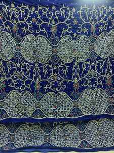 Tissu de luxe de haute qualité pour chemisier George en velours perlé, broderie, strass, franges, polyester écologique - Product Image 2