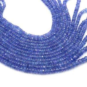 ลูกปัดแทนซาไนต์คุณภาพสูงทรงรอนเดลเหลี่ยมเพชรพลอย ขนาด 3-4.5 มม. สีม่วง สำหรับทำเครื่องประดับ - Product Image 6